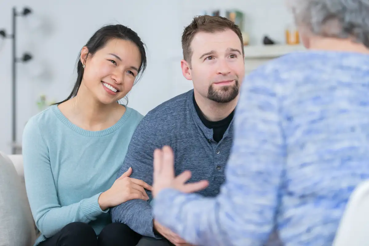 a couple during counseling at Luxury Southern California Couples Rehab