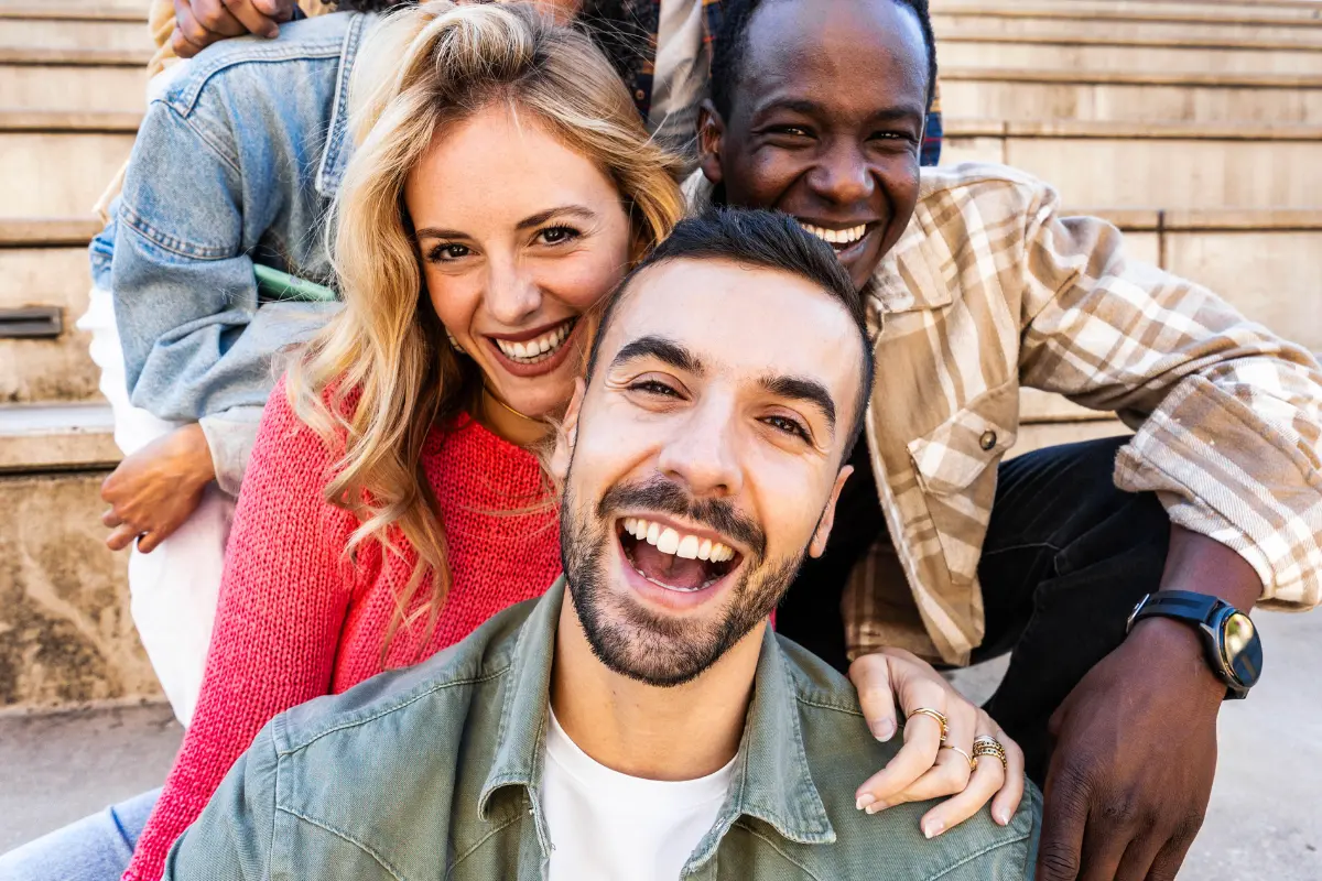 diverse friends spending time together outside Luxury Southern California Alcohol Rehab